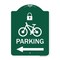 Signmission Parking W/ Lock Cycle & Left Arrow, Green & White Aluminum Sign, 18" x 24", GW-1824-23474 A-DES-GW-1824-23474 - alternate 1